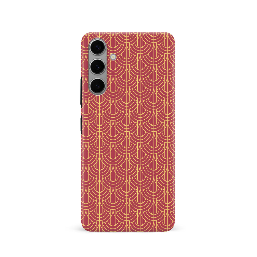 Samsung Galaxy S24 Curved Art Deco Phone Case - Red