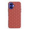 iPhone 16 Plus Curved Art Deco Phone Case in Red