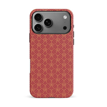 iPhone 17 Pro Max Curved Art Deco Phone Case Red