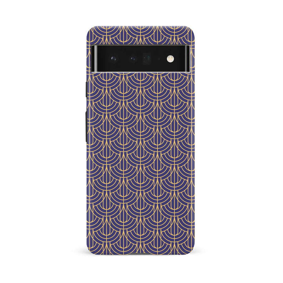 Google Pixel 6A Curved Art Deco Phone Case in Purple