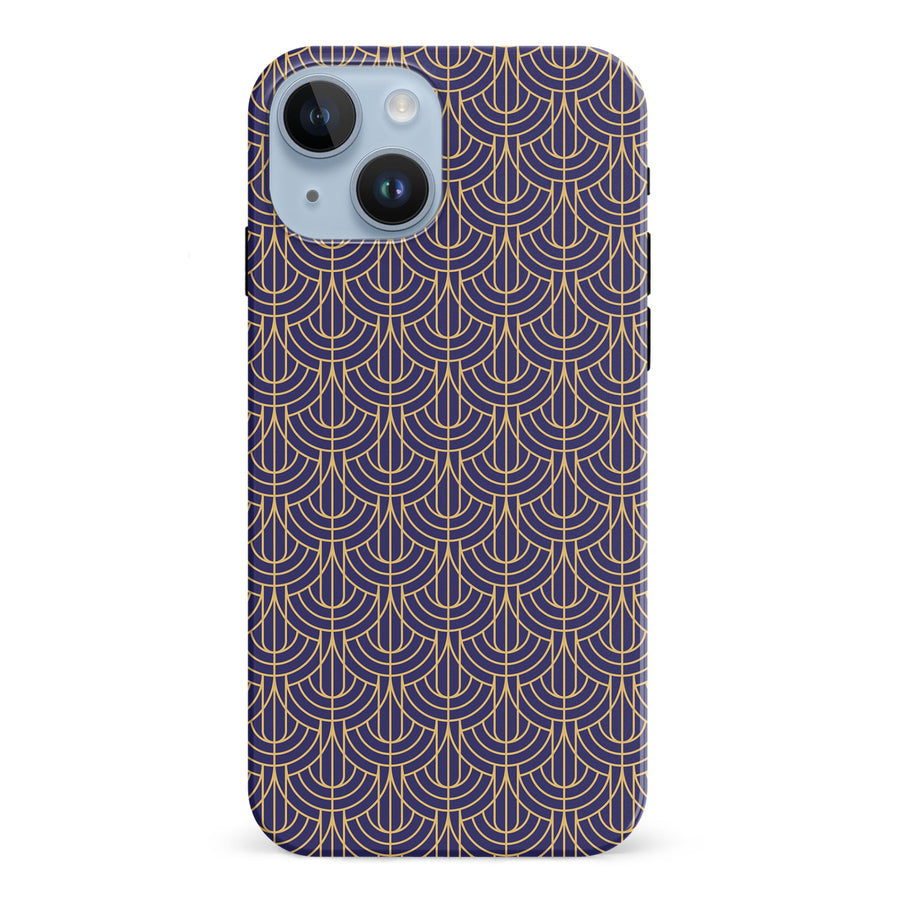 iPhone 15 Curved Art Deco Phone Case in Purple
