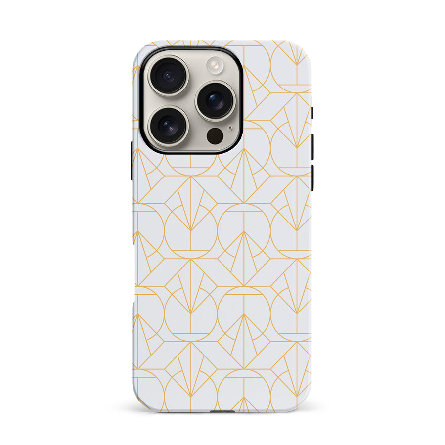 iPhone 16 Pro Opulent Art Deco Phone Case in White