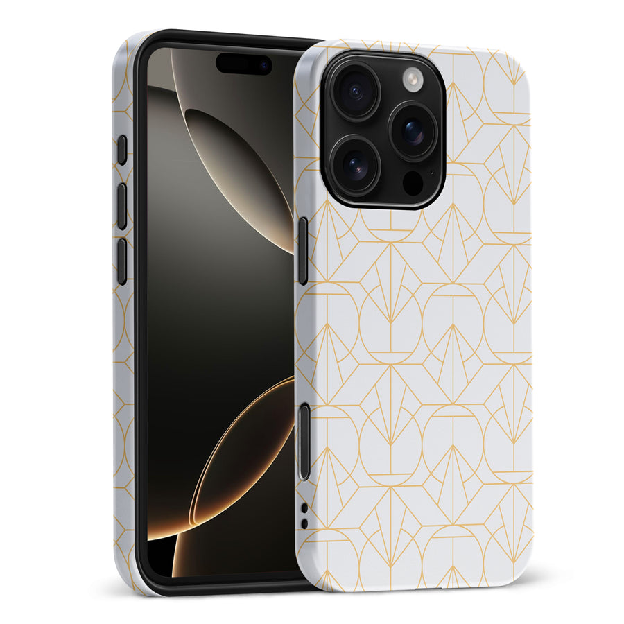 iPhone 16 Pro Max Opulent Art Deco Phone Case in White