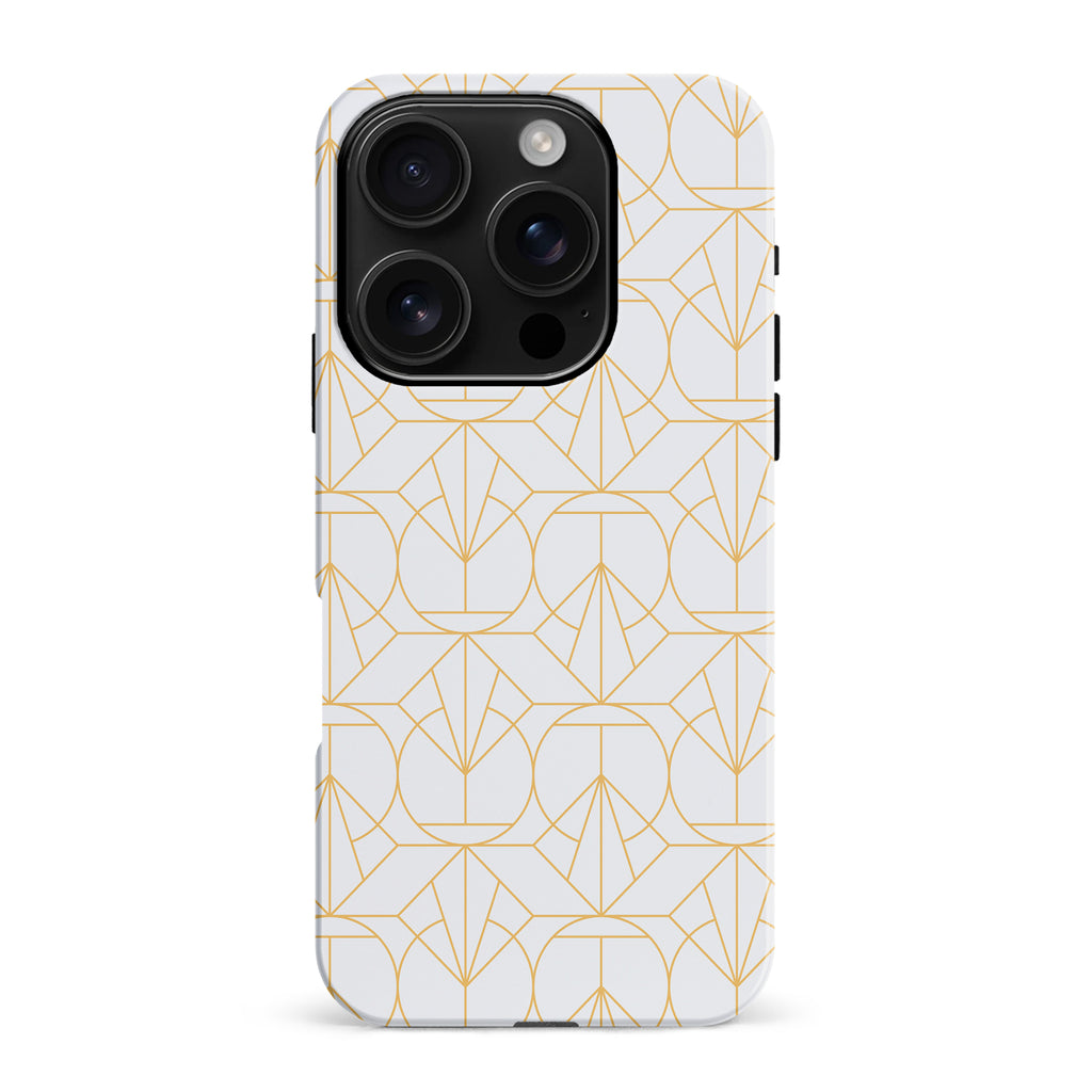 iPhone 16 Pro Max Opulent Art Deco Phone Case in White