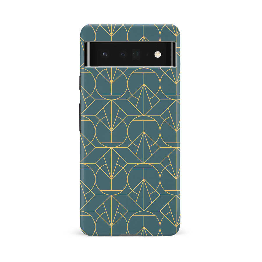 Google Pixel 6A Opulent Art Deco Phone Case in Green