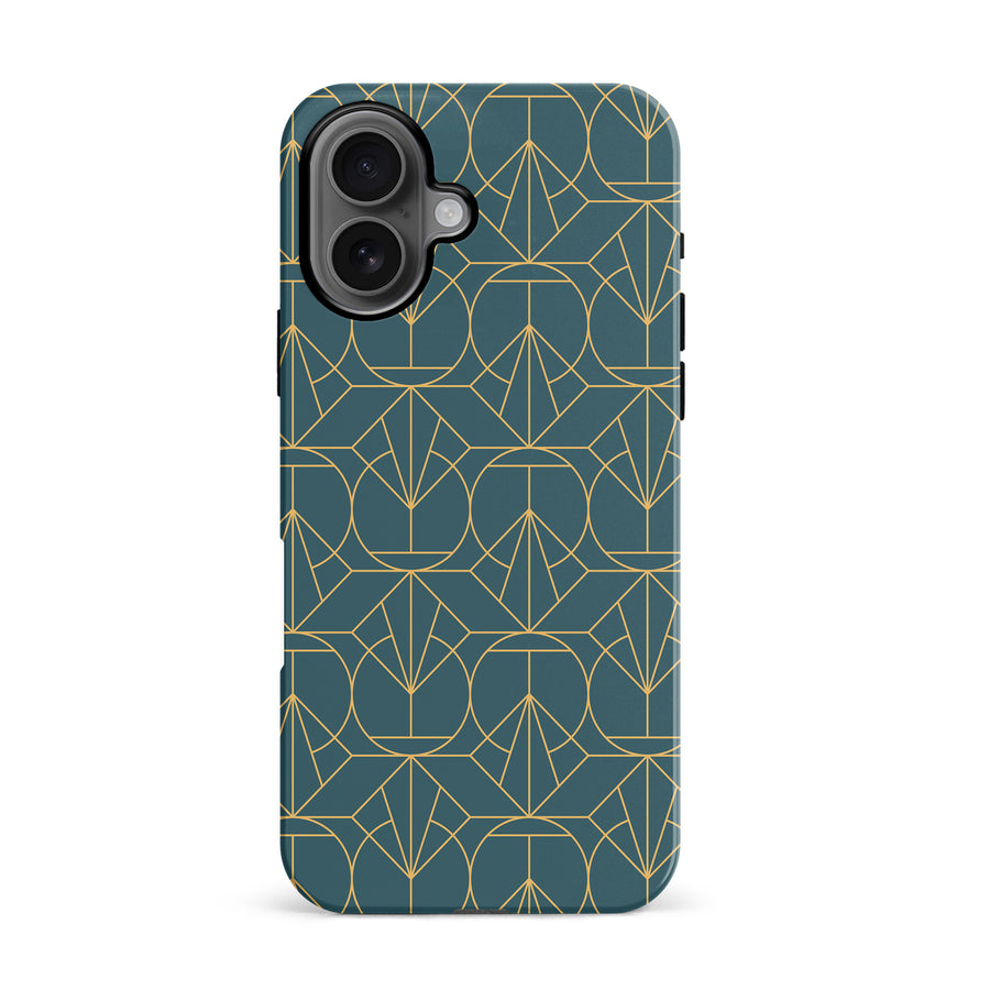 iPhone 16 Opulent Art Deco Phone Case in Green