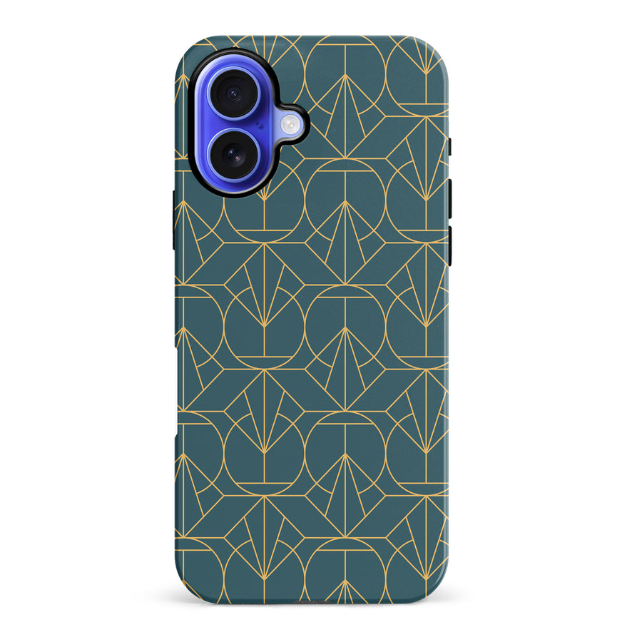iPhone 16 Plus Opulent Art Deco Phone Case in Green