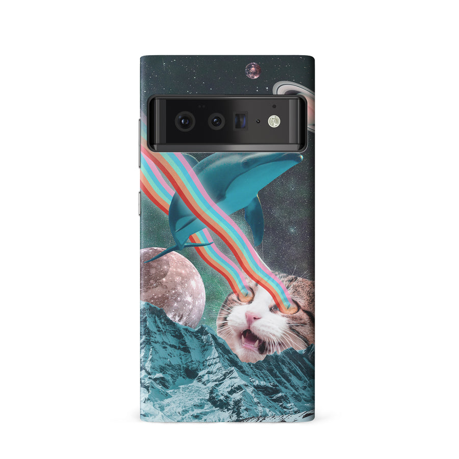 Google Pixel 6 Cats in Space Psychedelic Phone Case
