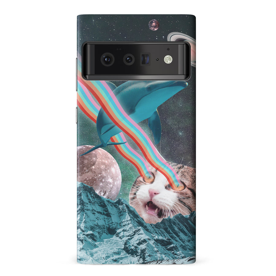 Google Pixel 6 Pro Cats in Space Psychedelic Phone Caseå