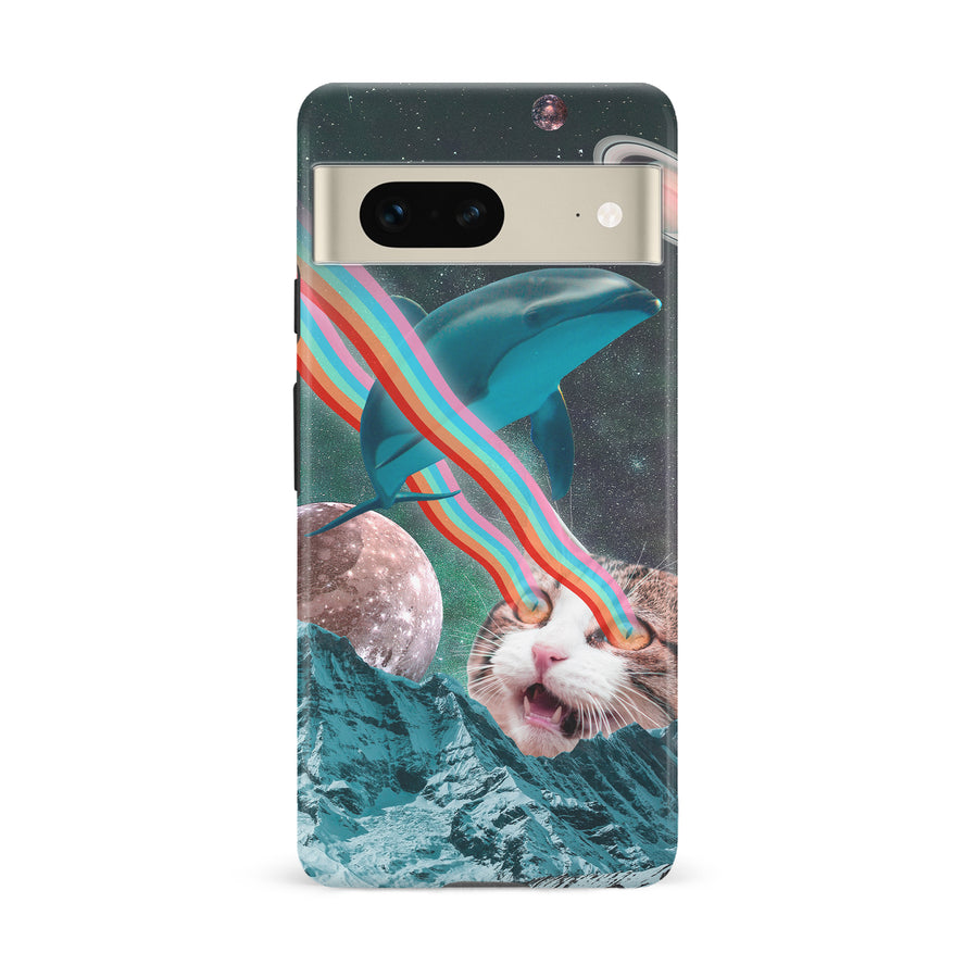 Google Pixel 7 Cats in Space Psychedelic Phone Case