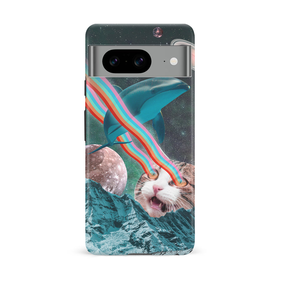 Google Pixel 8 Cats in Space Psychedelic Phone Case