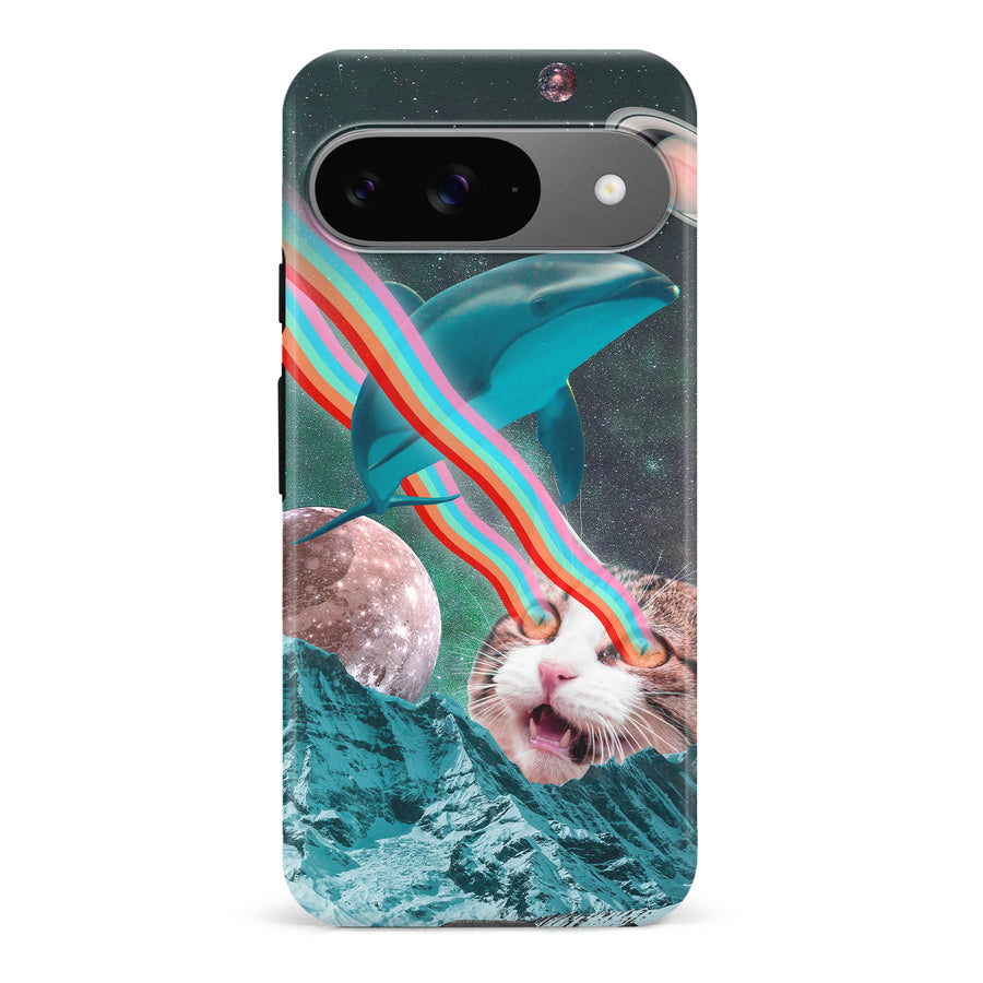 Google Pixel 9 Cats in Space Psychedelic Phone Case