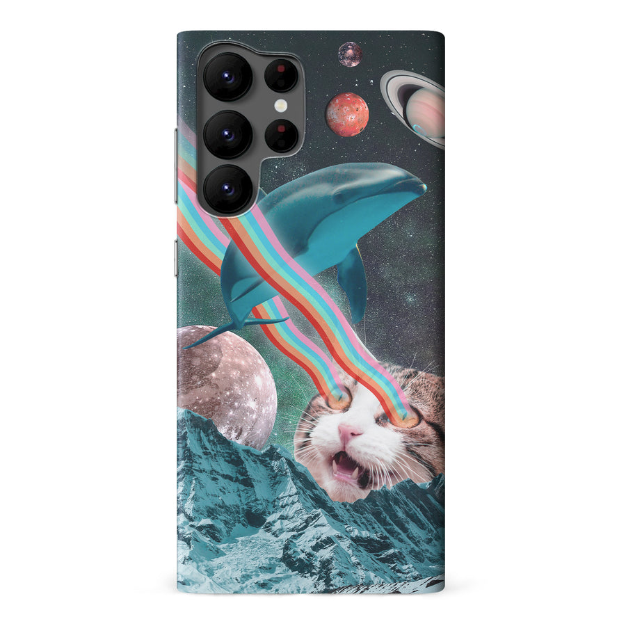 Samsung Galaxy S22 Ultra Cats in Space Psychedelic Phone Case