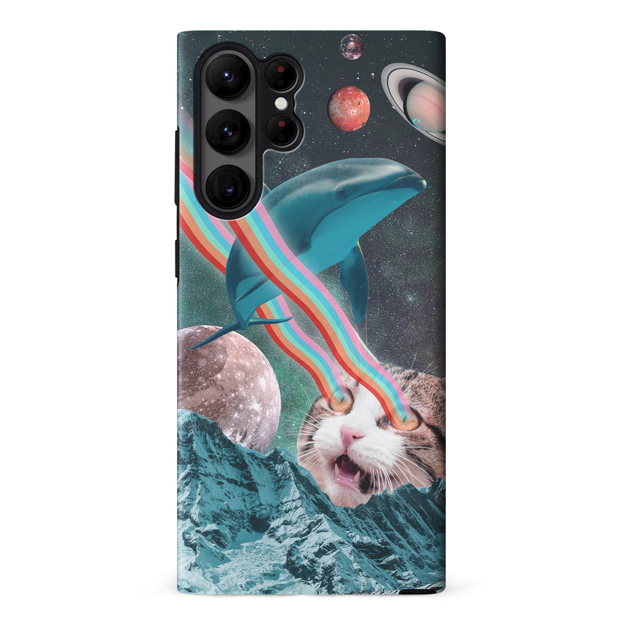 Samsung Galaxy S23 Ultra Cats in Space Psychedelic Phone Case
