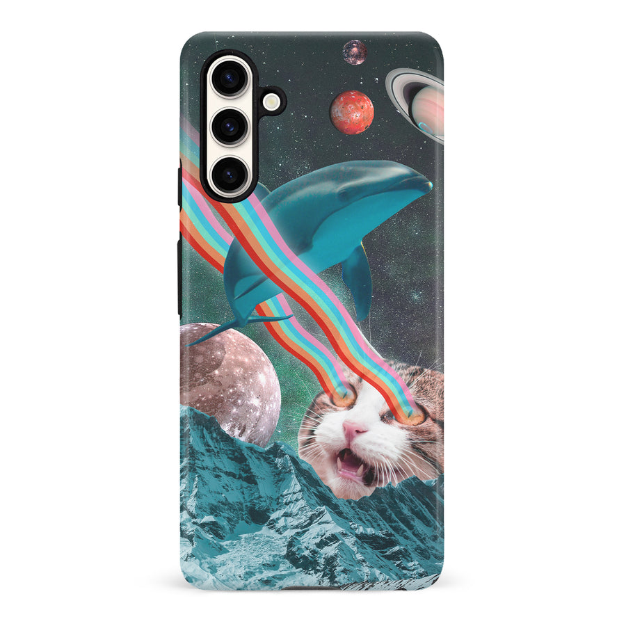 Samsung Galaxy S23 FE Cats in Space Psychedelic Phone Case