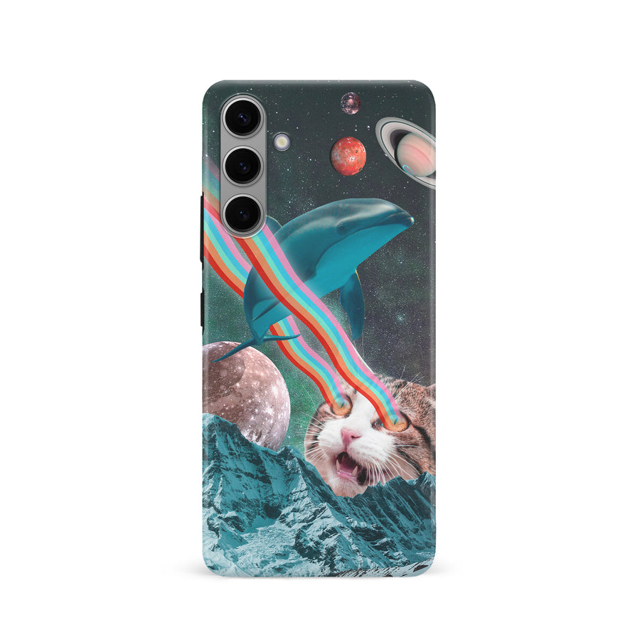 Samsung Galaxy S24 Cats in Space Psychedelic Phone Case