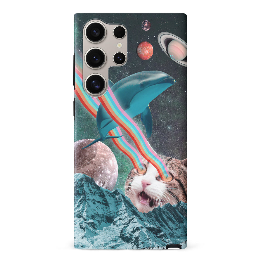 Samsung Galaxy S24 Ultra Cats in Space Psychedelic Phone Case