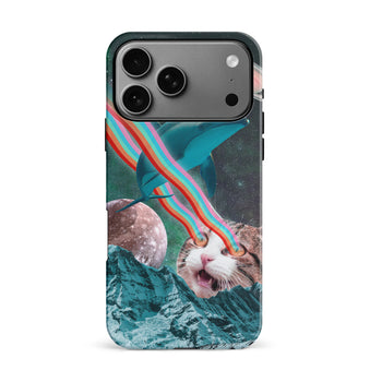 iPhone 17 Pro Max Cats in Space Psychedelic Phone Case