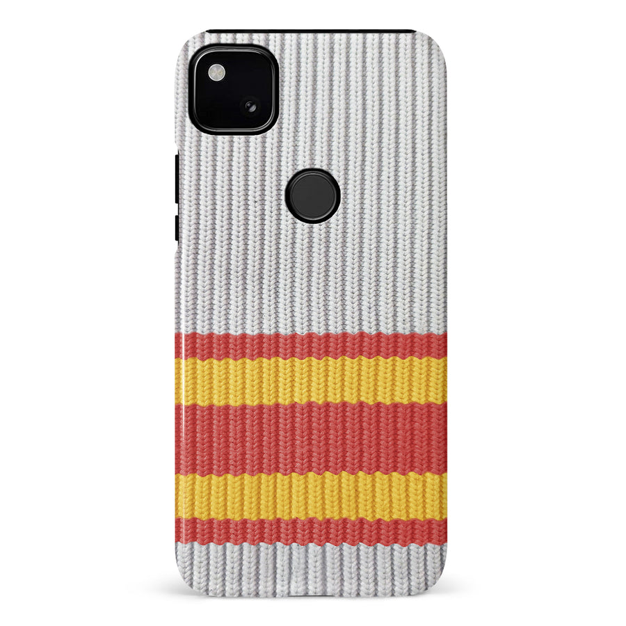 Google Pixel 4A Hockey Sock Phone Case - Calgary Flames Away