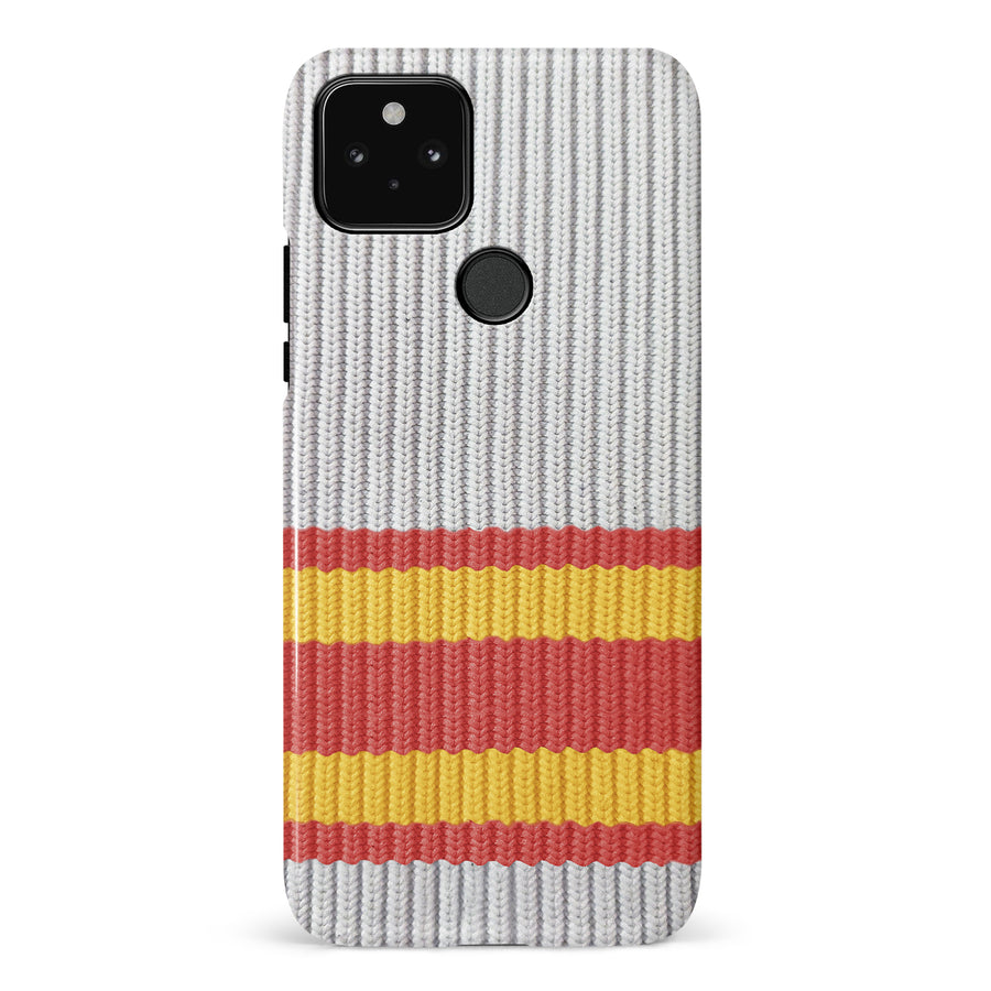 Google Pixel 5 Hockey Sock Phone Case - Calgary Flames Away