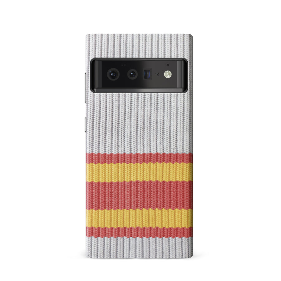 Google Pixel 6 Hockey Sock Phone Case - Calgary Flames Away