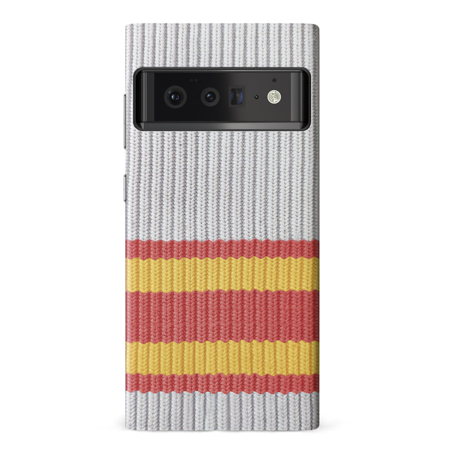 Google Pixel 6 Pro Hockey Sock Phone Case - Calgary Flames Away