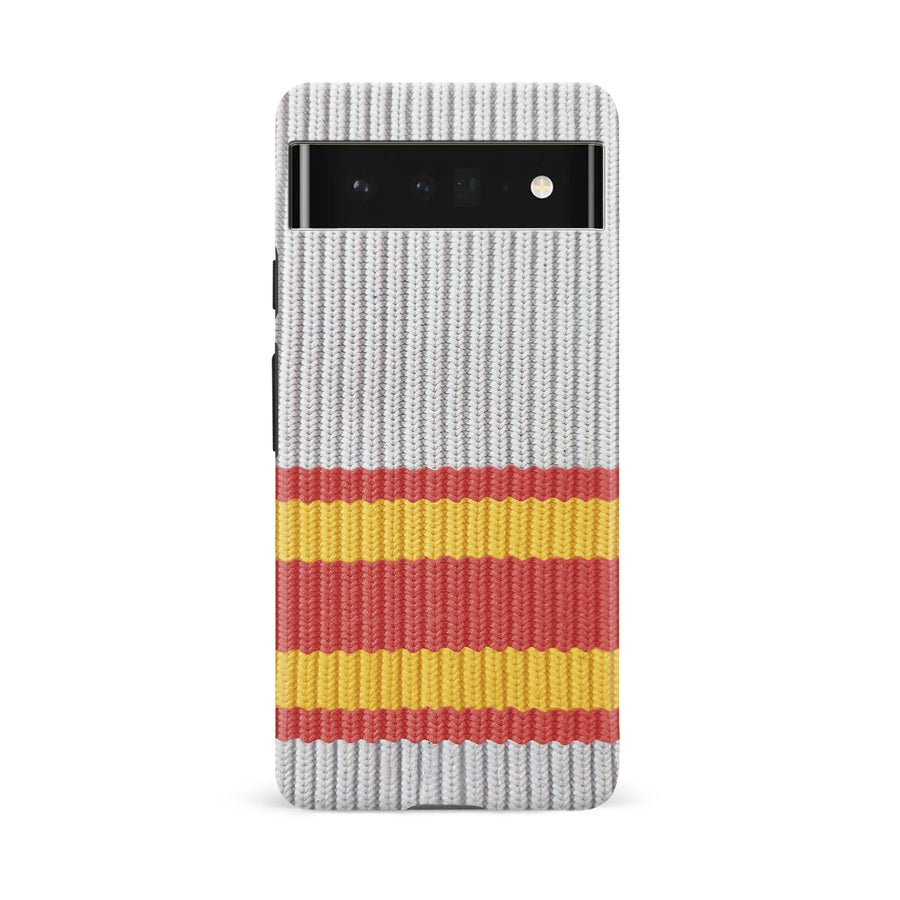 Google Pixel 6A Hockey Sock Phone Case - Calgary Flames Away