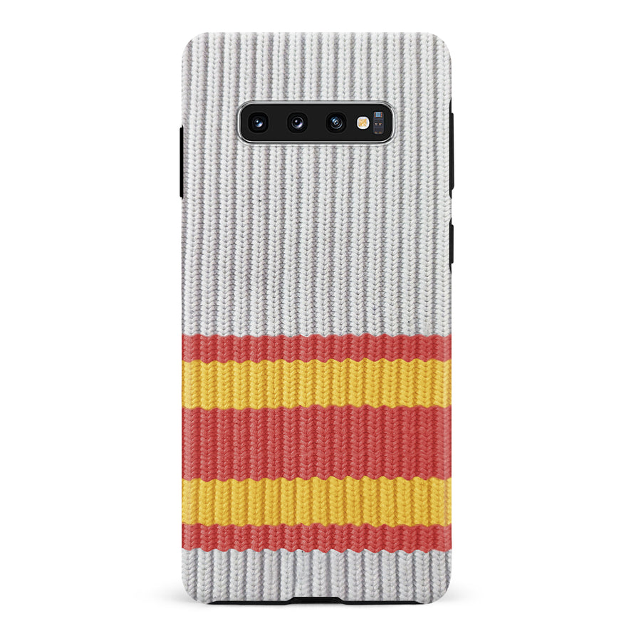 Samsung Galaxy S10 Hockey Sock Phone Case - Calgary Flames Away