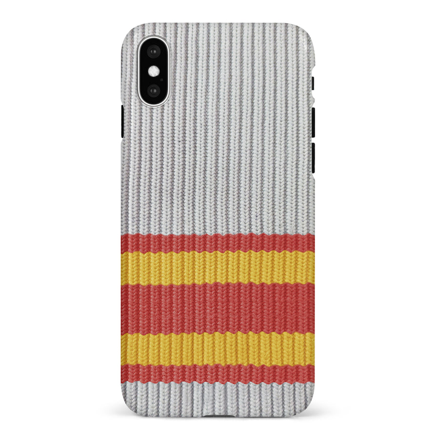 iPhone X/XS Hockey Sock Phone Case - Calgary Flames Away