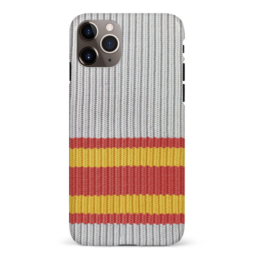 iPhone 11 Pro Max Hockey Sock Phone Case - Calgary Flames Away