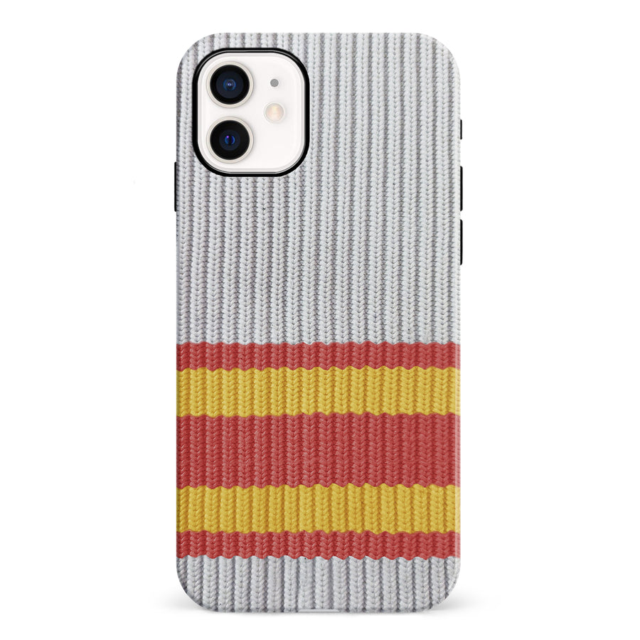 iPhone 12 Mini Hockey Sock Phone Case - Calgary Flames Away