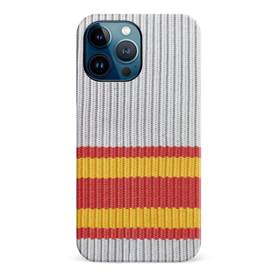 iPhone 12 Pro Max Hockey Sock Phone Case - Calgary Flames Away