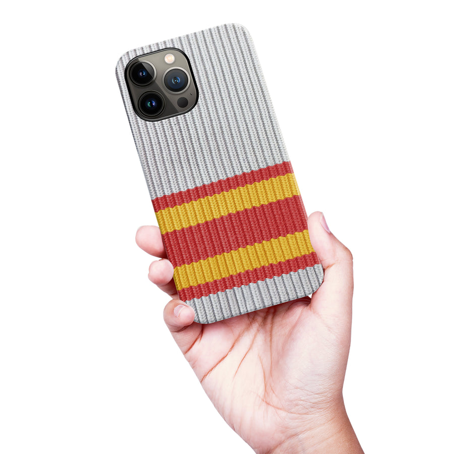 iPhone 13 Pro Max Hockey Sock Phone Case - Calgary Flames Away