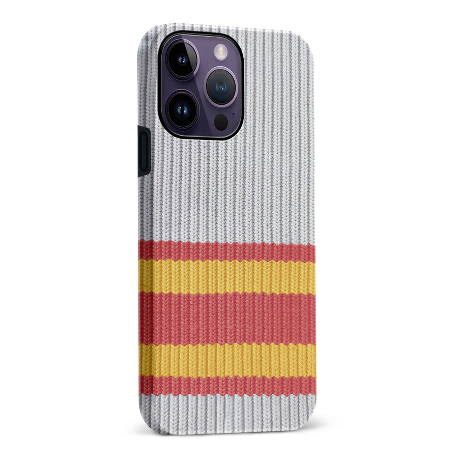 iPhone 14 Pro Max Hockey Sock Phone Case - Calgary Flames Away