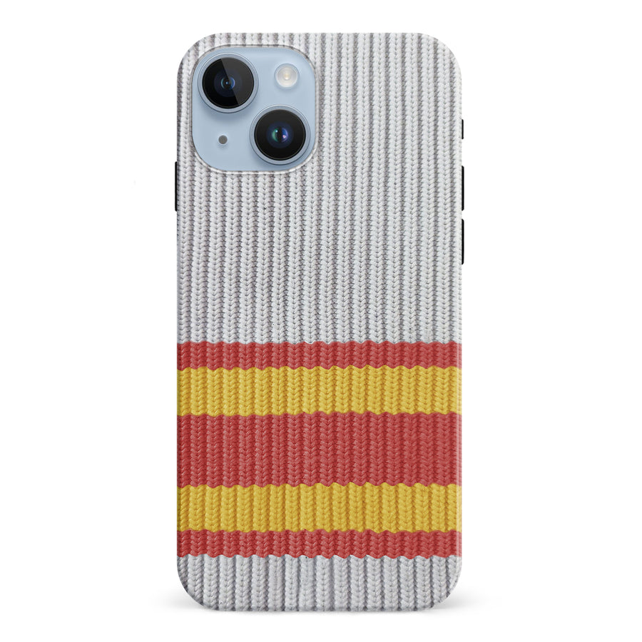 iPhone 15 Hockey Sock Phone Case - Calgary Flames Away