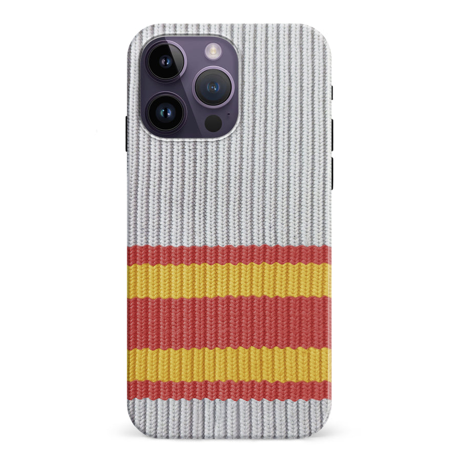 iPhone 15 Pro Hockey Sock Phone Case - Calgary Flames Away