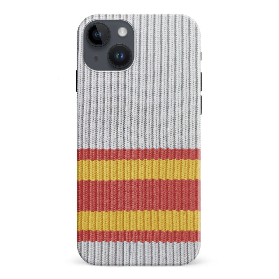 iPhone 15 Plus Hockey Sock Phone Case - Calgary Flames Away