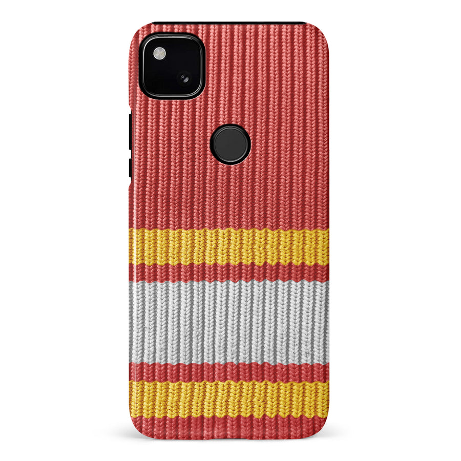 Google Pixel 4A Hockey Sock Phone Case - Calgary Flames Home