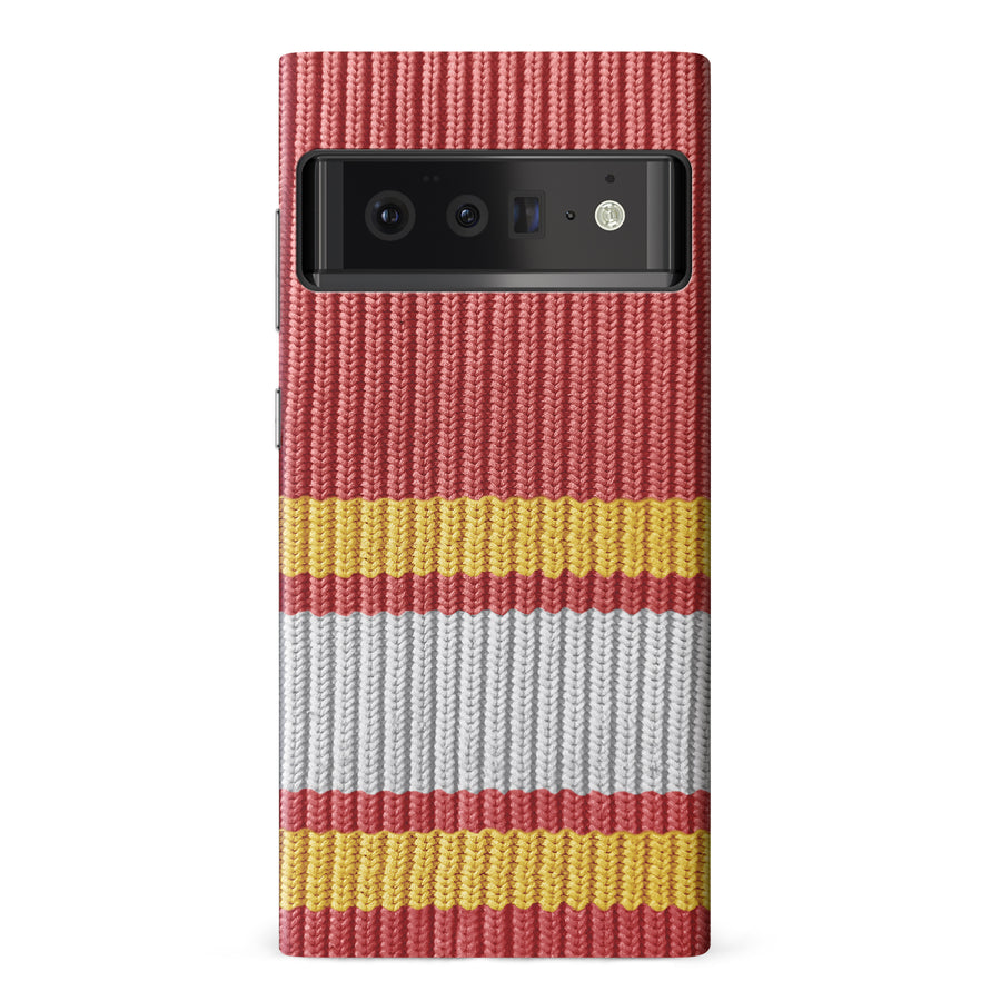Google Pixel 6 Pro Hockey Sock Phone Case - Calgary Flames Home