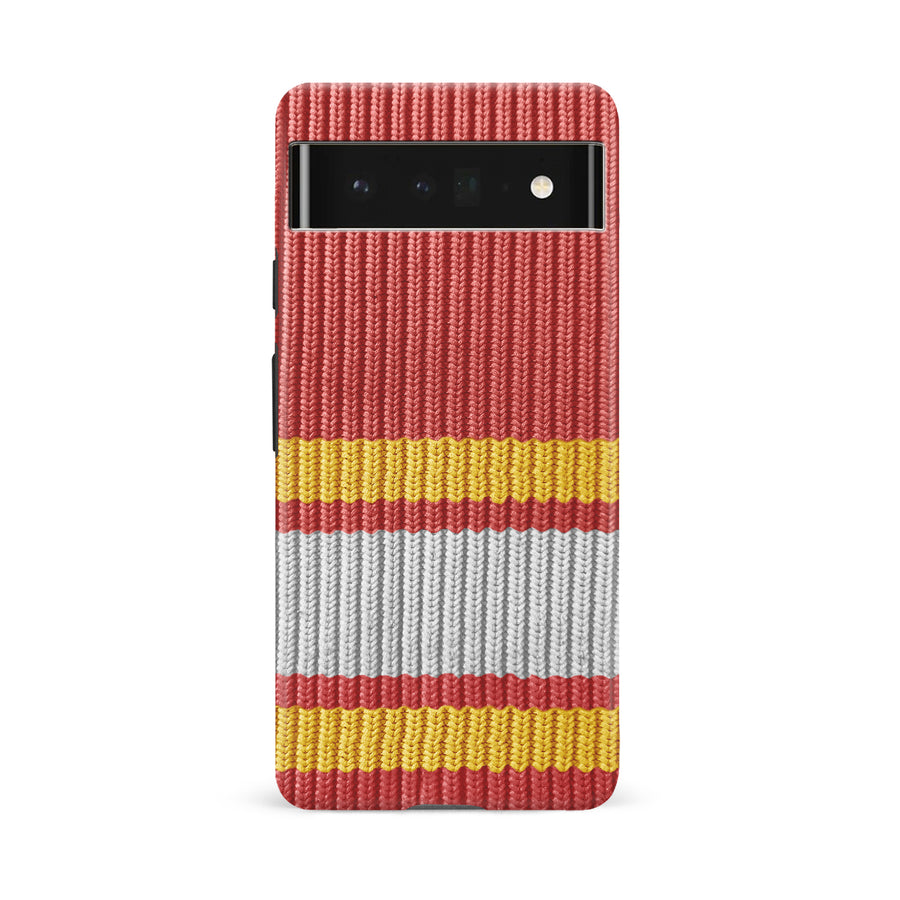 Google Pixel 6A Hockey Sock Phone Case - Calgary Flames Home