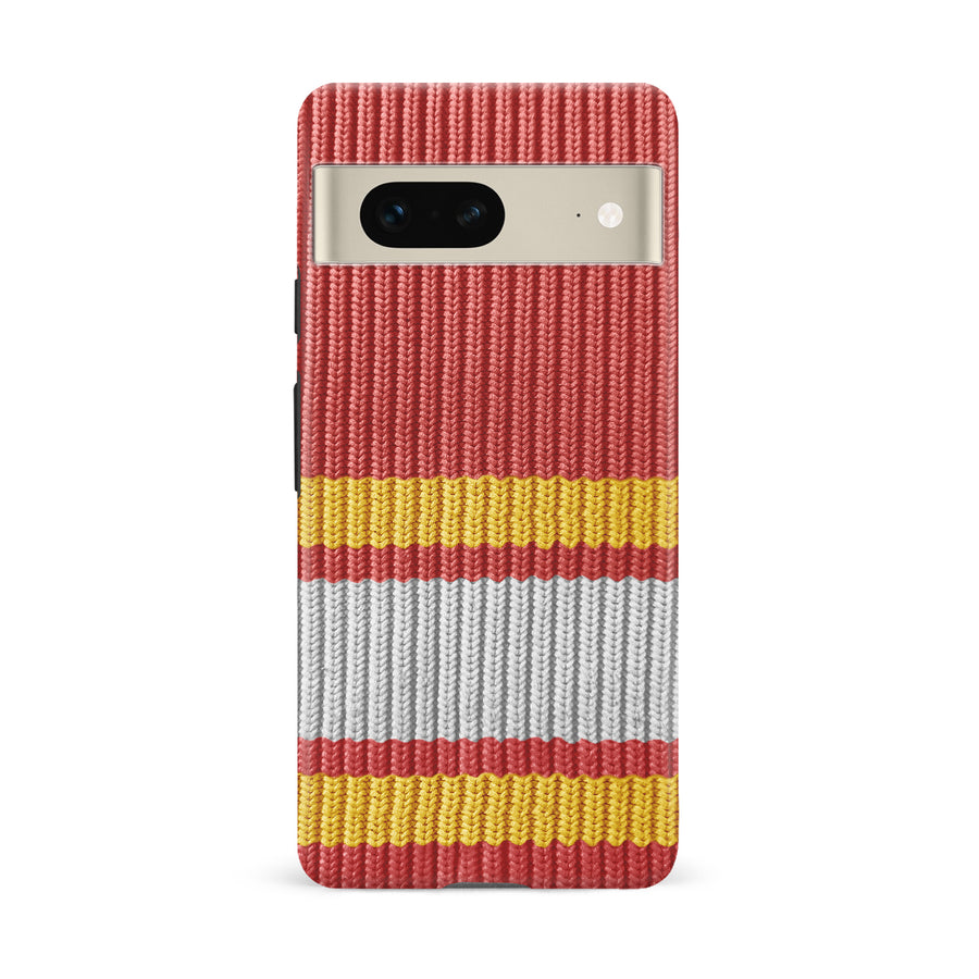 Google Pixel 7 Hockey Sock Phone Case - Calgary Flames Home