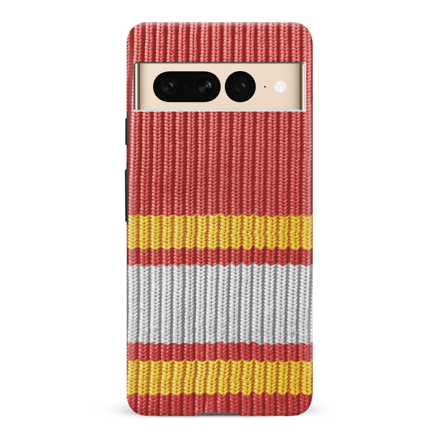 Google Pixel 7 Pro Hockey Sock Phone Case - Calgary Flames Home