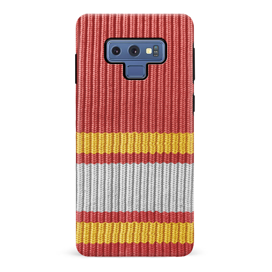Samsung Galaxy Note 9 Hockey Sock Phone Case - Calgary Flames Home