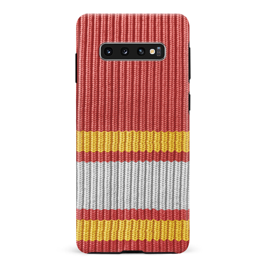 Samsung Galaxy S10 Hockey Sock Phone Case - Calgary Flames Home