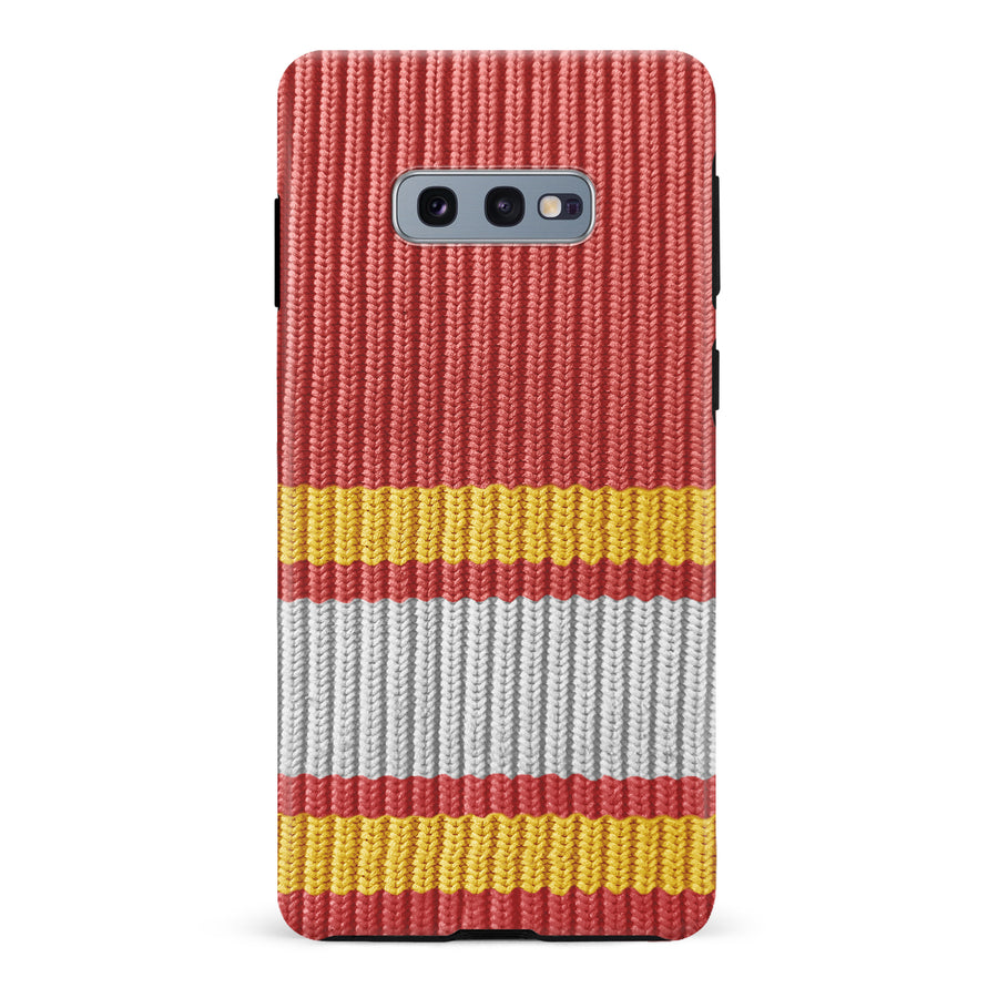 Samsung Galaxy S10e Hockey Sock Phone Case - Calgary Flames Home