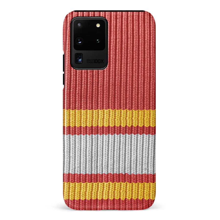 Samsung Galaxy S20 Ultra Hockey Sock Phone Case - Calgary Flames Home