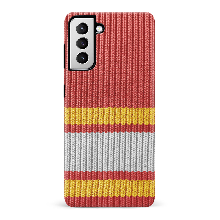 Samsung Galaxy S21 Hockey Sock Phone Case - Calgary Flames Home