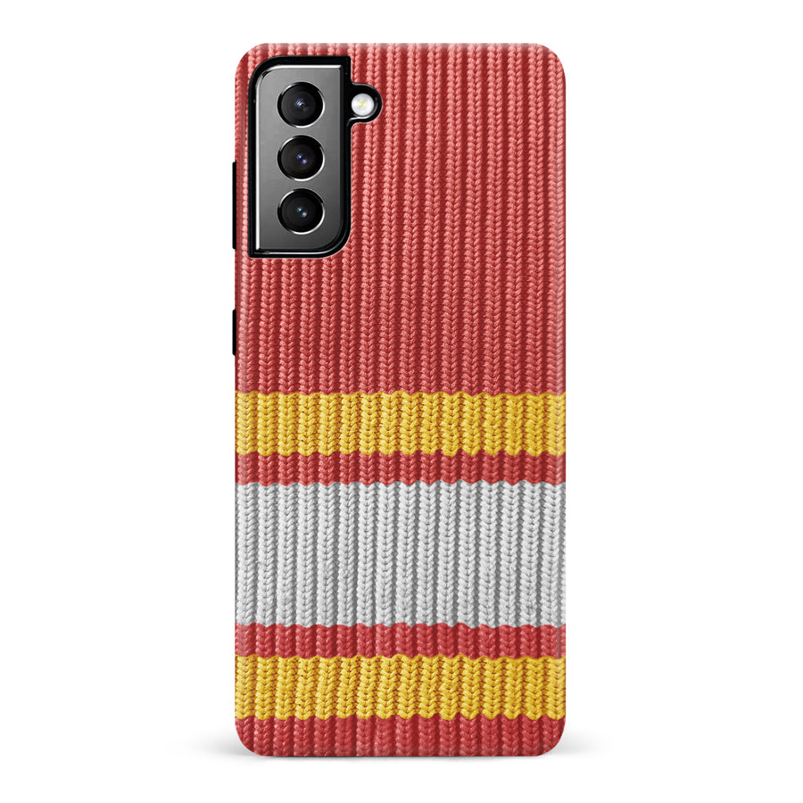 Samsung Galaxy S21 Plus Hockey Sock Phone Case - Calgary Flames Home