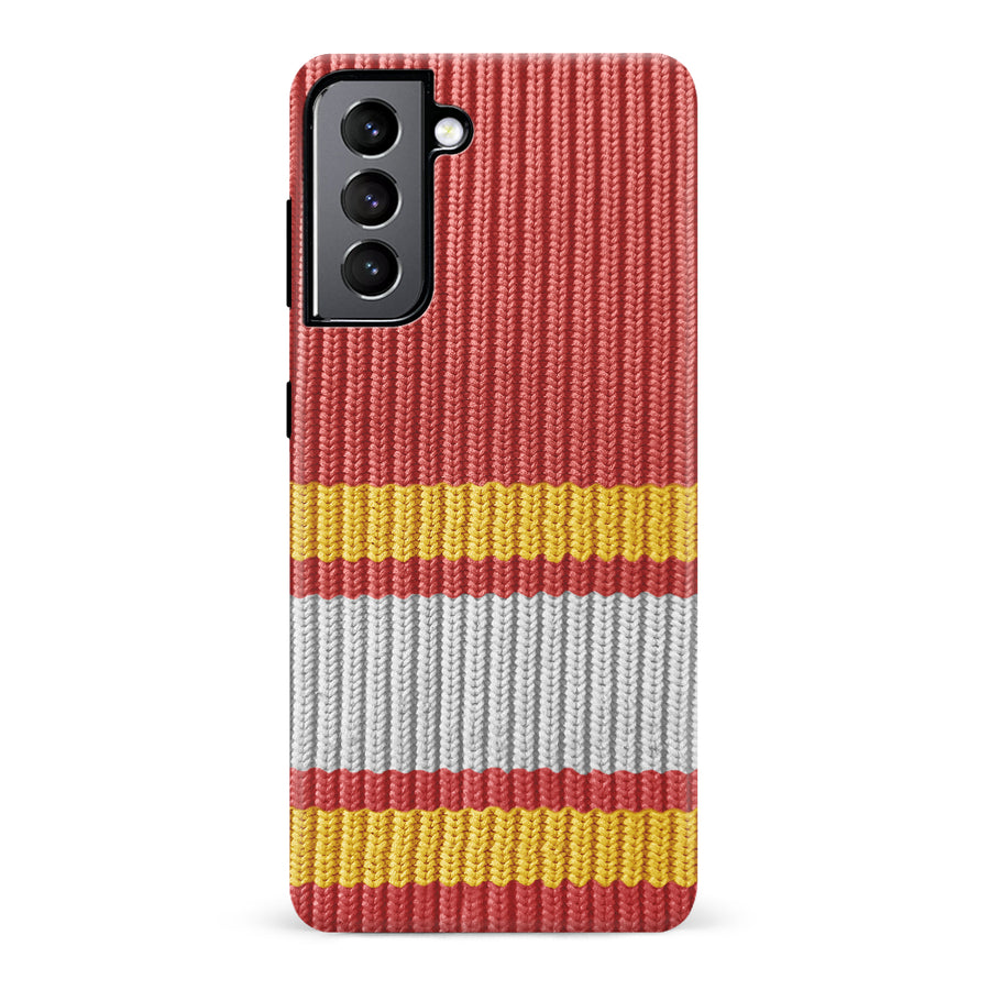 Samsung Galaxy S22 Hockey Sock Phone Case - Calgary Flames Home