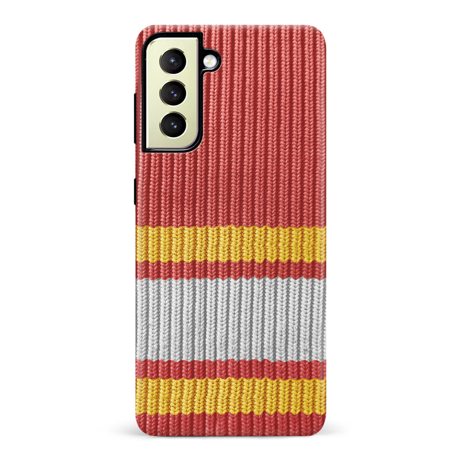 Samsung Galaxy S22 Plus Hockey Sock Phone Case - Calgary Flames Home